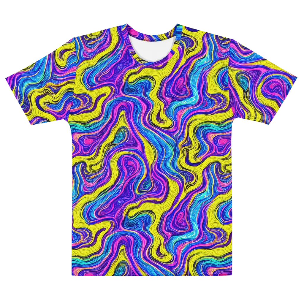 Vivid Whirl on Men's Cotton Crew Neck T-Shirt — Front