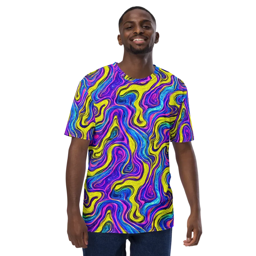 Vivid Whirl on Men's Crew Neck T-Shirt — Front