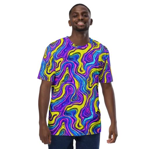 Vivid Whirl on a Men's Crew Neck T-Shirt