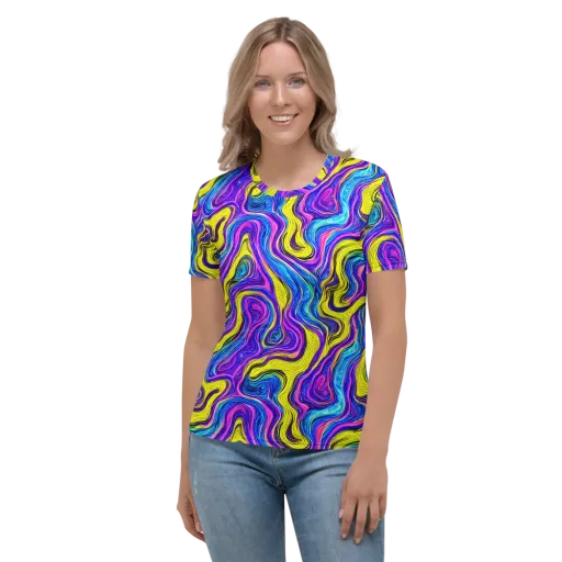 Vivid Whirl on a Women's Crew Neck T-Shirt