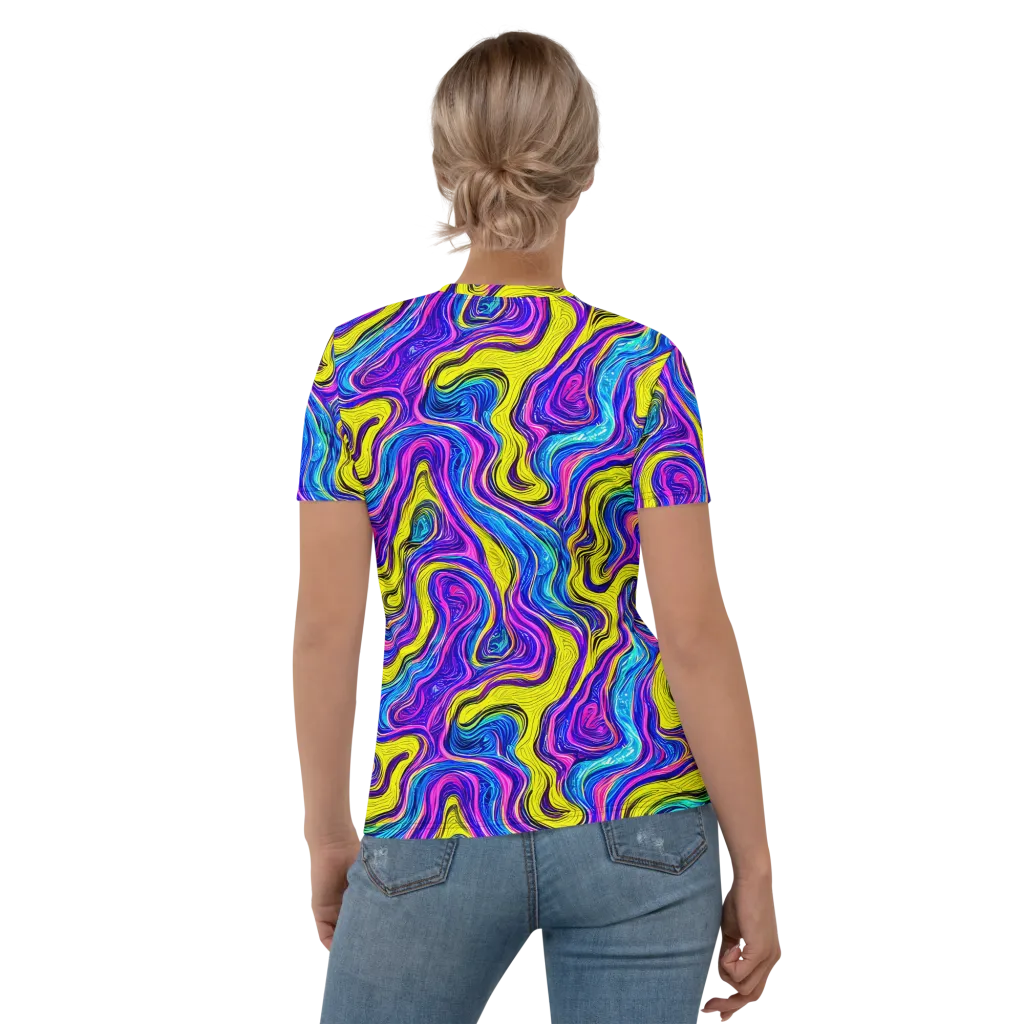 Vivid Whirl on Women's Crew Neck T-Shirt — Back