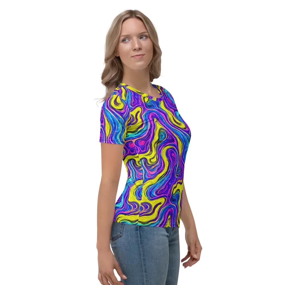 Vivid Whirl on Women's Crew Neck T-Shirt — Right