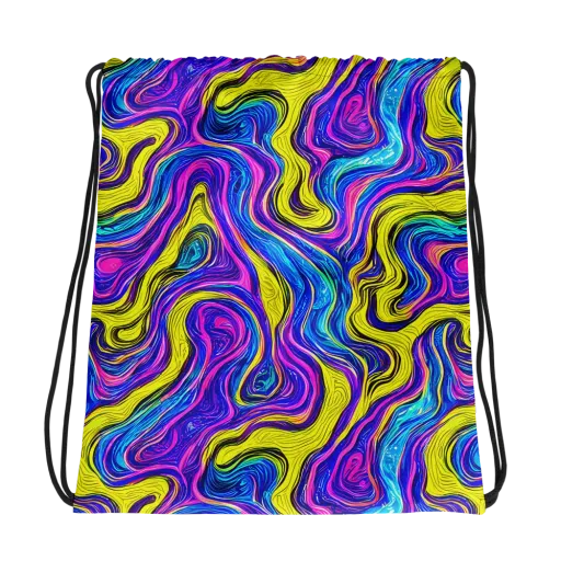 Vivid Whirl on a Drawstring Bag