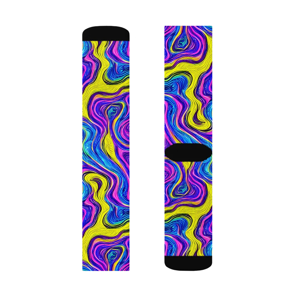 Vivid Whirl on Socks — Left Sock