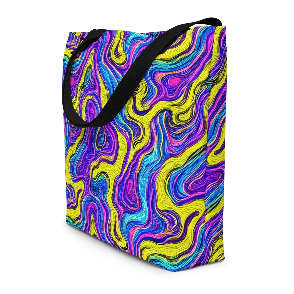 Vivid Whirl on Large Tote Bag W/ Pocket — Front