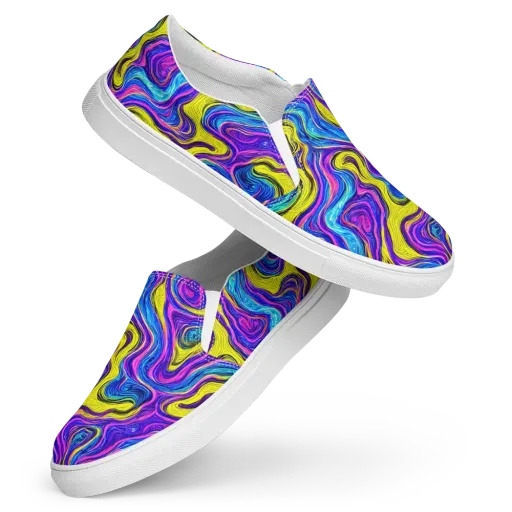 Vivid Whirl on a Women's Slip-On Canvas Shoes