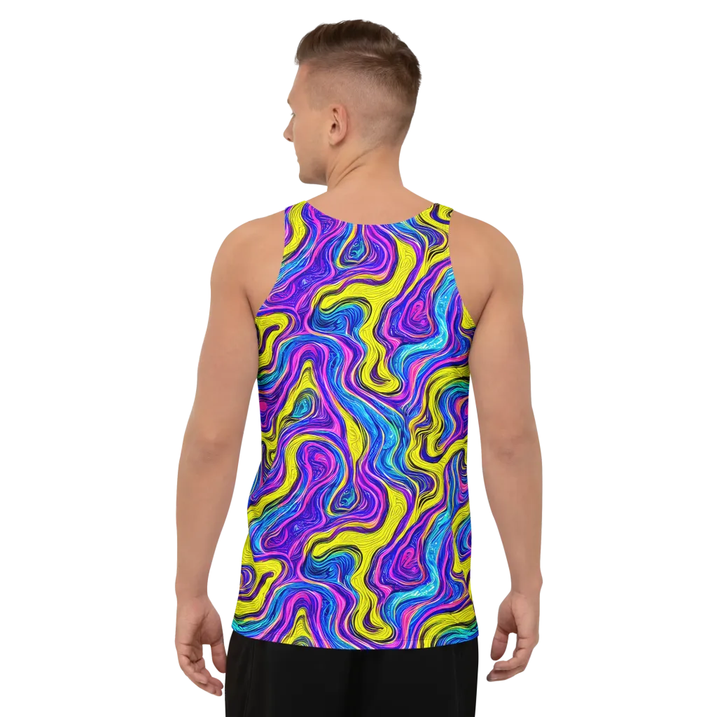 Vivid Whirl on Men's Tank Top — Back