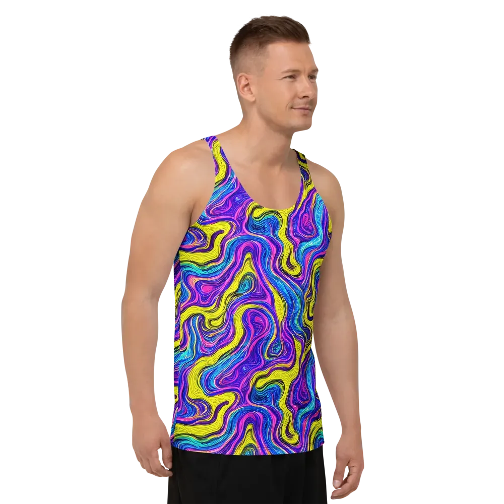 Vivid Whirl on Men's Tank Top — Right Front