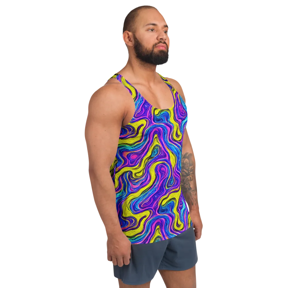 Vivid Whirl on Men's Tank Top — Right Front