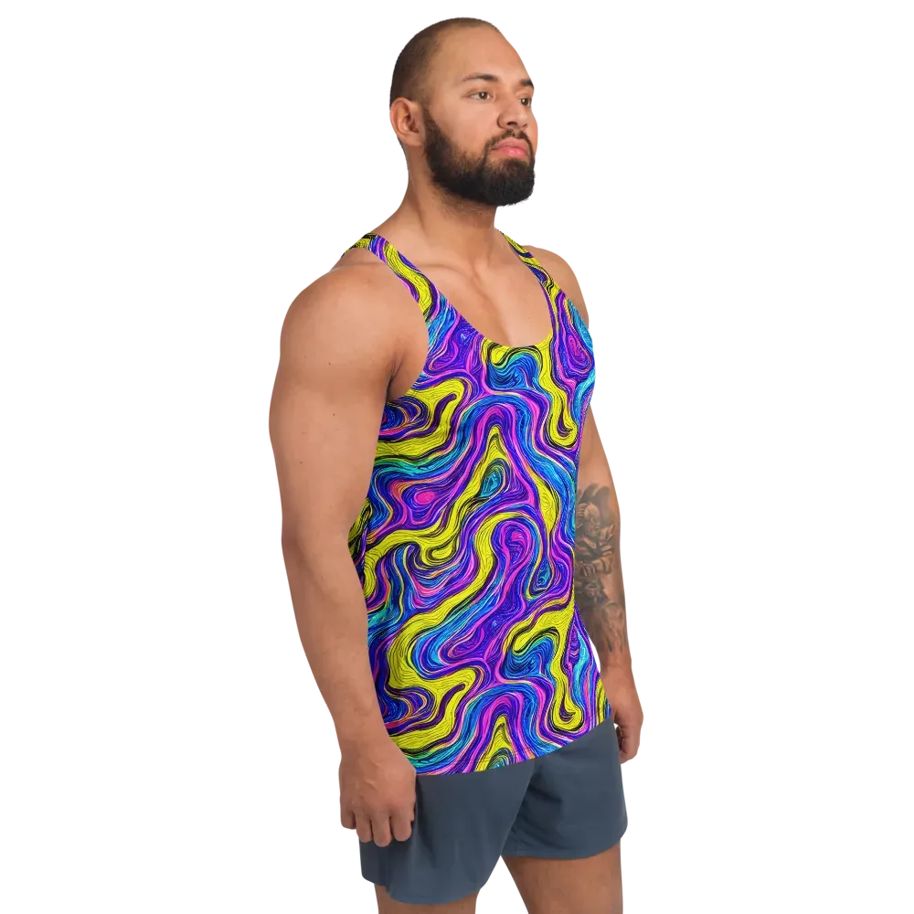 Vivid Whirl on Men's Tank Top — Right Front