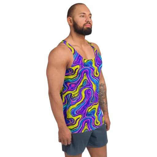 Vivid Whirl on a Men's Tank Top