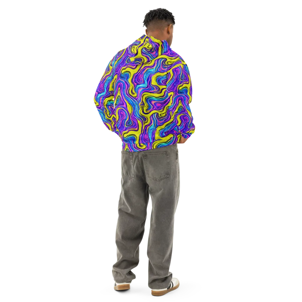 Vivid Whirl on Cotton Hoodie — Back