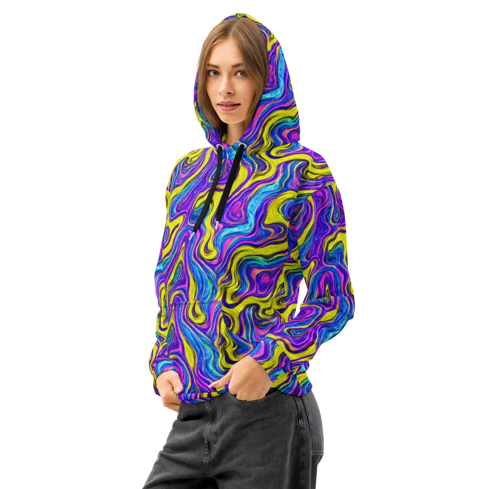 Vivid Whirl on Cotton Hoodie — Left Front