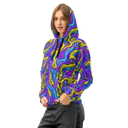 Vivid Whirl on a Cotton Hoodie