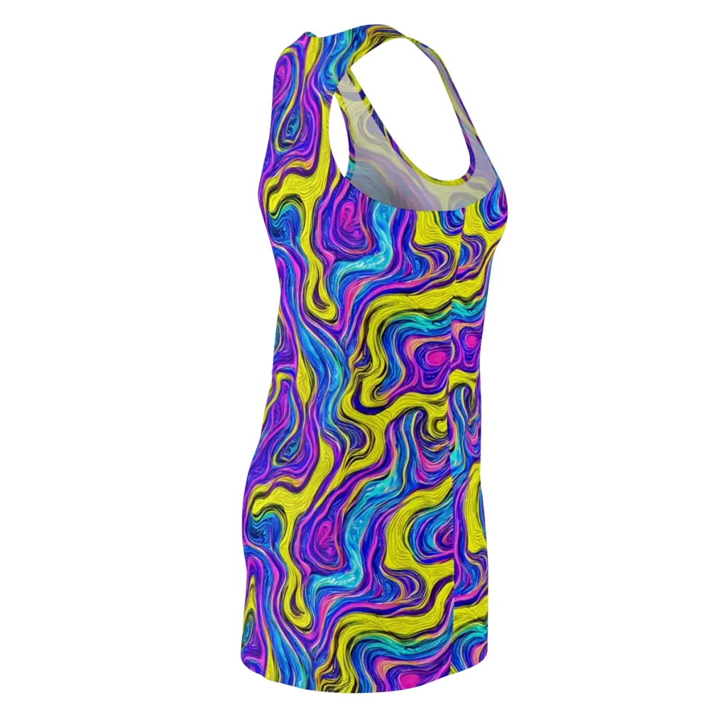 Vivid Whirl on Racerback Dress — Back Side