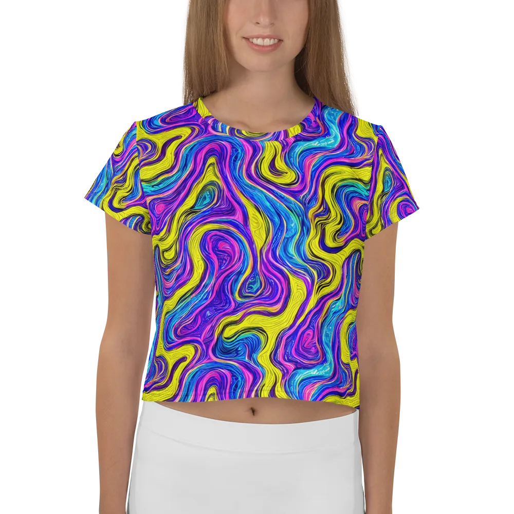 Vivid Whirl on Crop Tee — Front