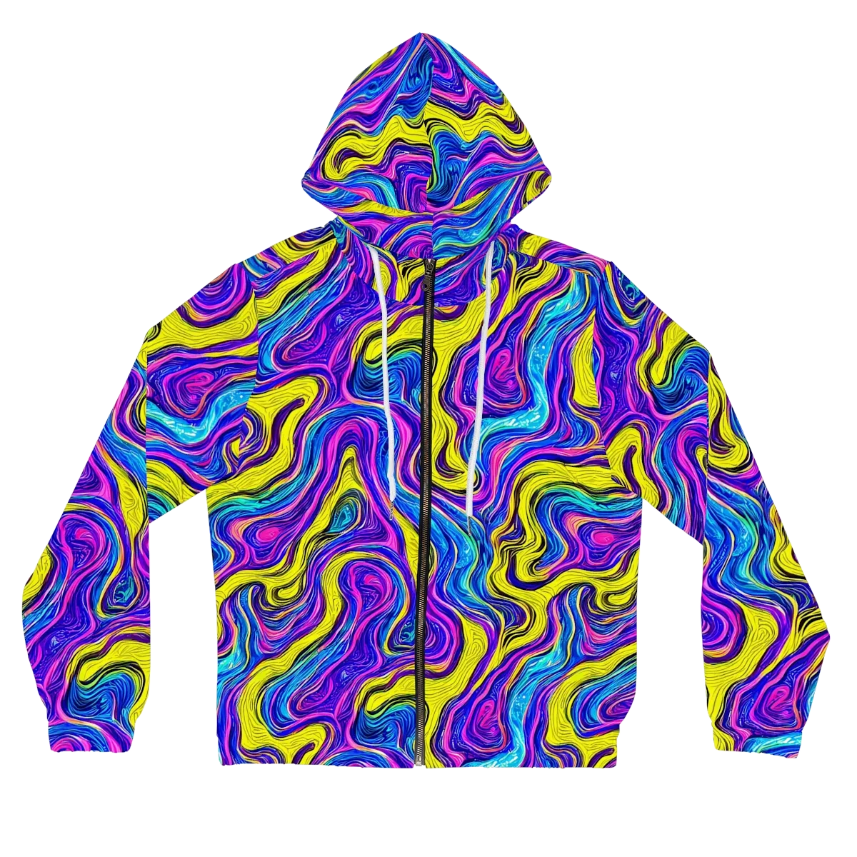 Vivid Whirl on Women's Full-Zip Hoodie — Front