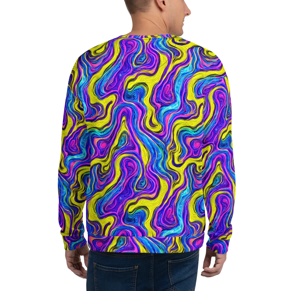 Vivid Whirl on Sweatshirt — Back