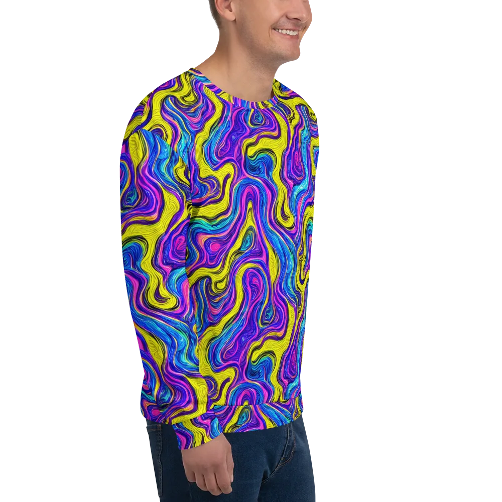 Vivid Whirl on Sweatshirt — Right Front