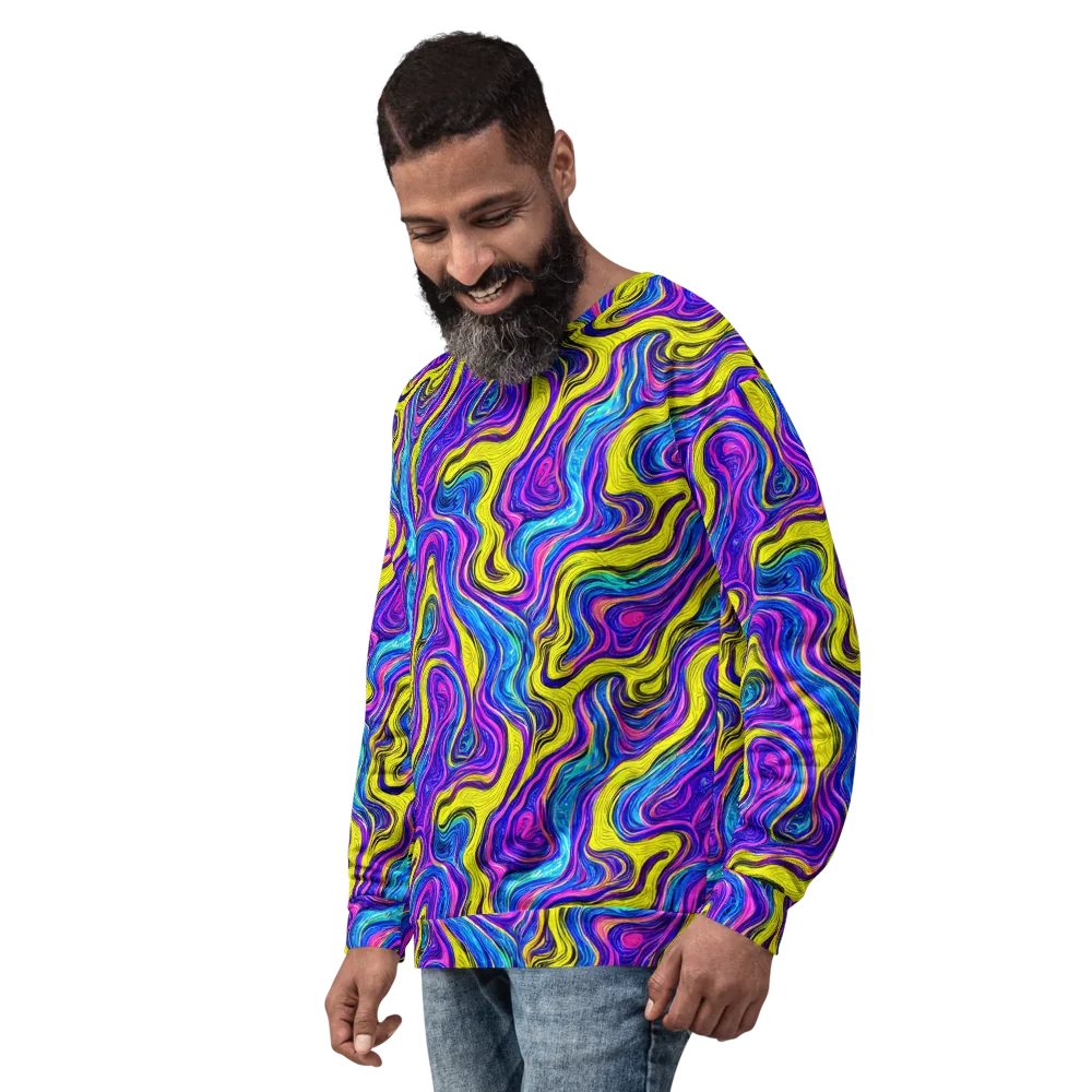 Vivid Whirl on Sweatshirt — Left Front