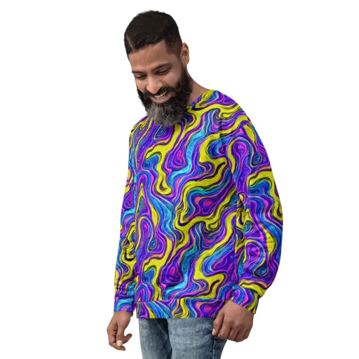 Vivid Whirl on a Sweatshirt