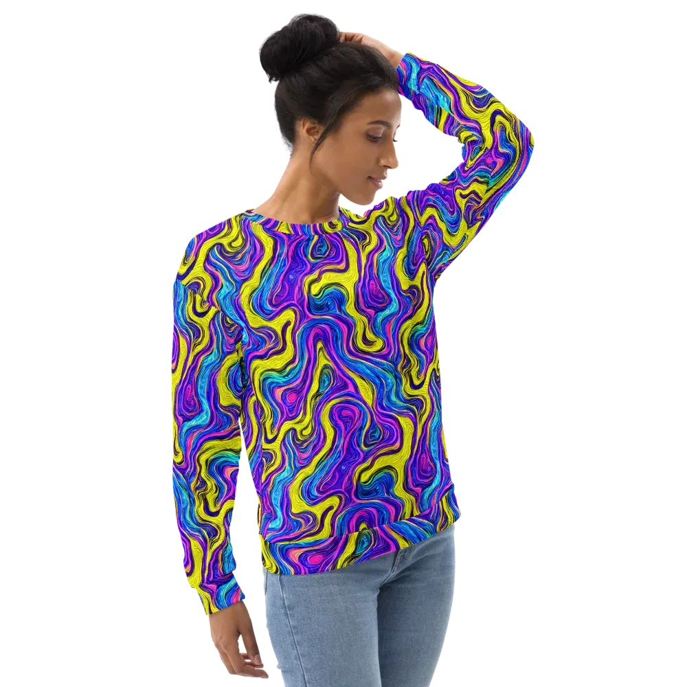 Vivid Whirl on Sweatshirt — Right Front