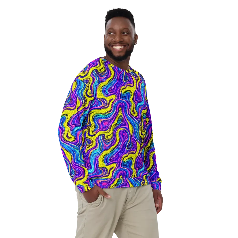 Vivid Whirl on Sweatshirt — Front