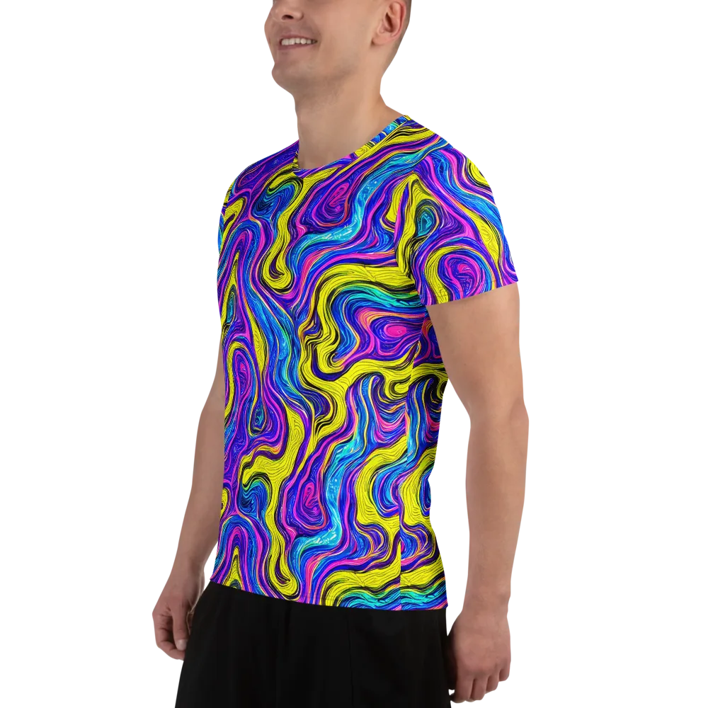 Vivid Whirl on Men's Athletic T-Shirt — Left