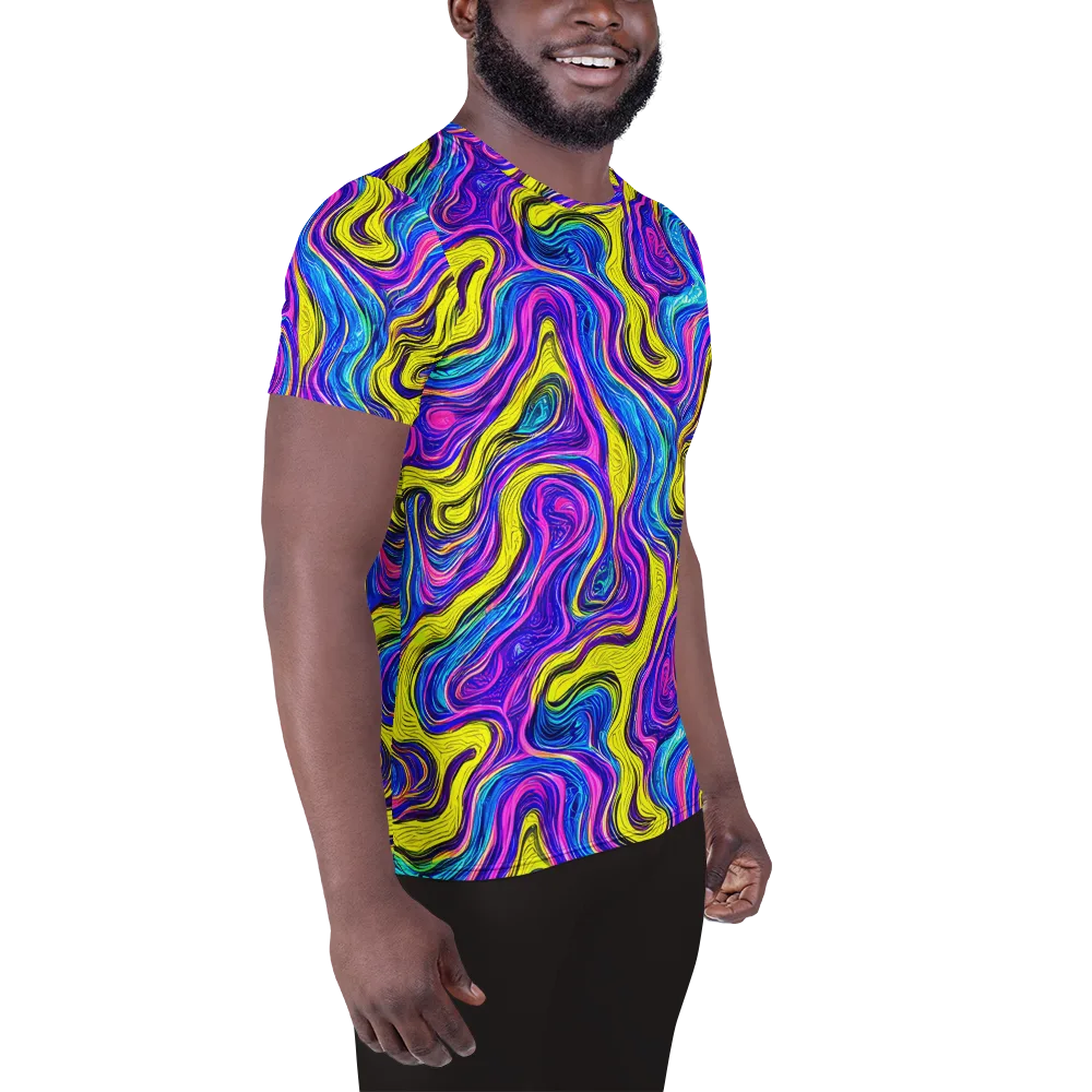Vivid Whirl on Men's Athletic T-Shirt — Right