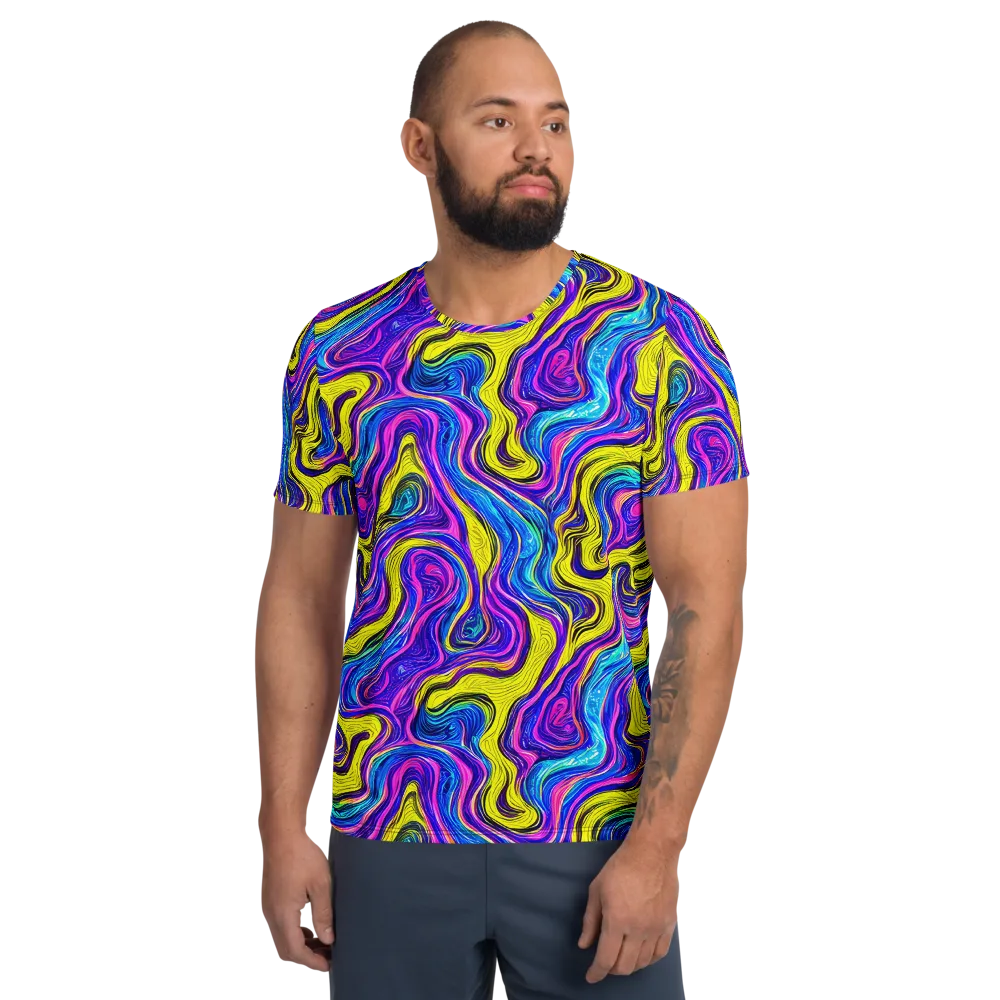 Vivid Whirl on Men's Athletic T-Shirt — Front