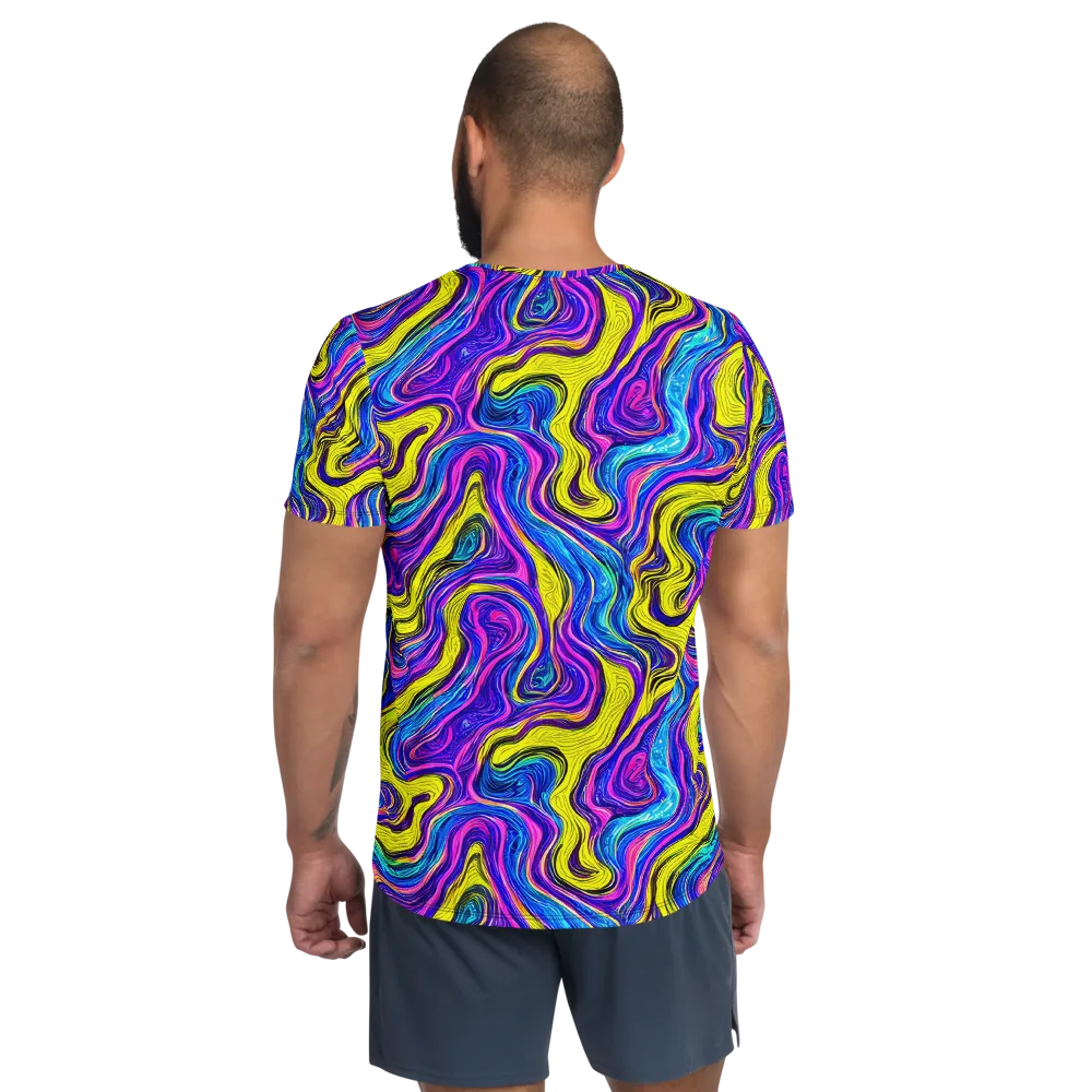 Vivid Whirl on Men's Athletic T-Shirt — Back