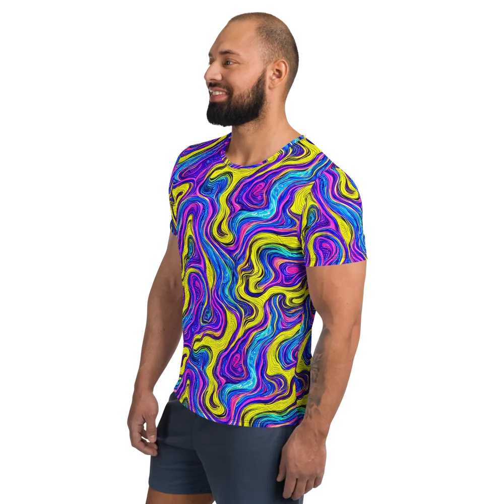 Vivid Whirl on Men's Athletic T-Shirt — Left