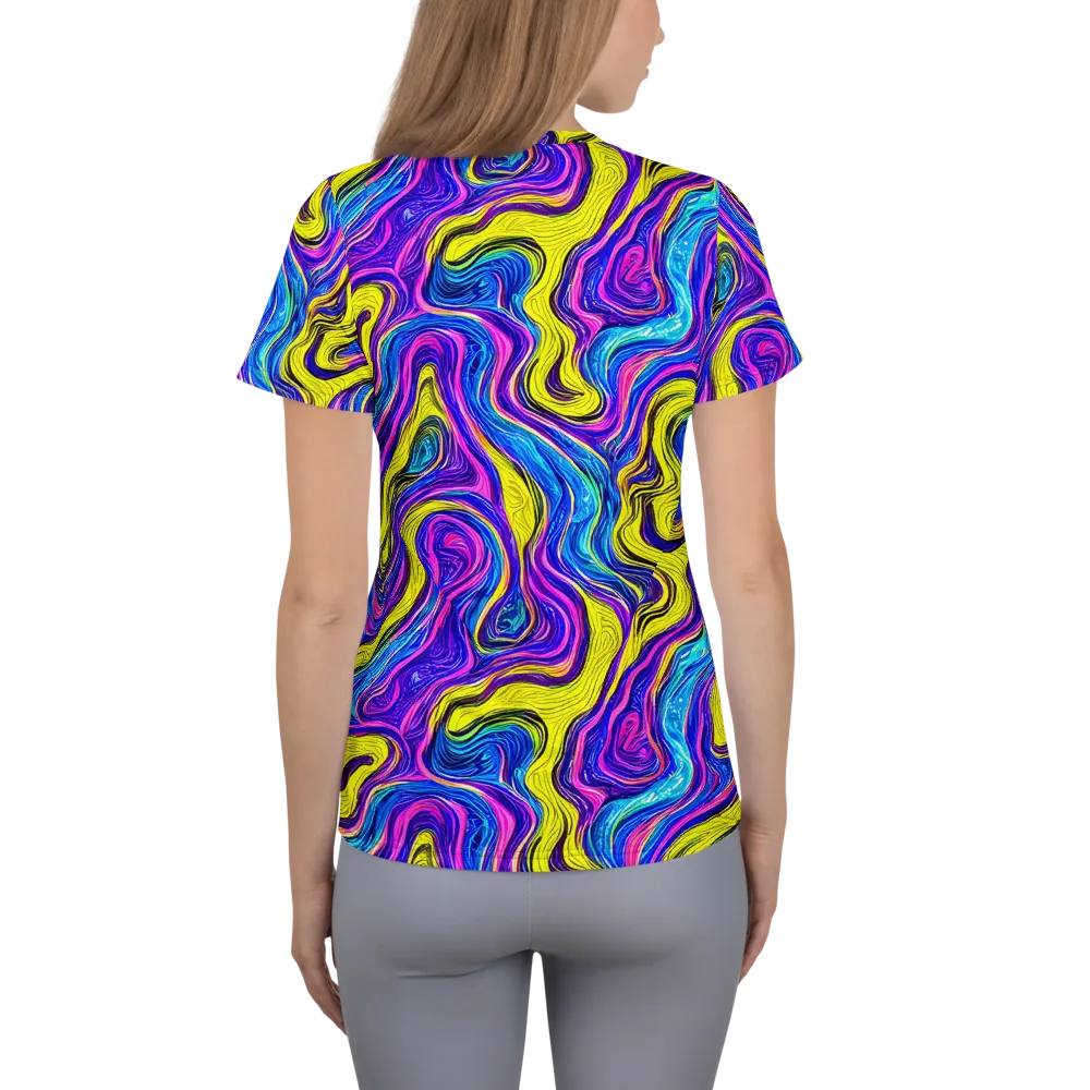 Vivid Whirl on Women's Athletic T-Shirt — Back