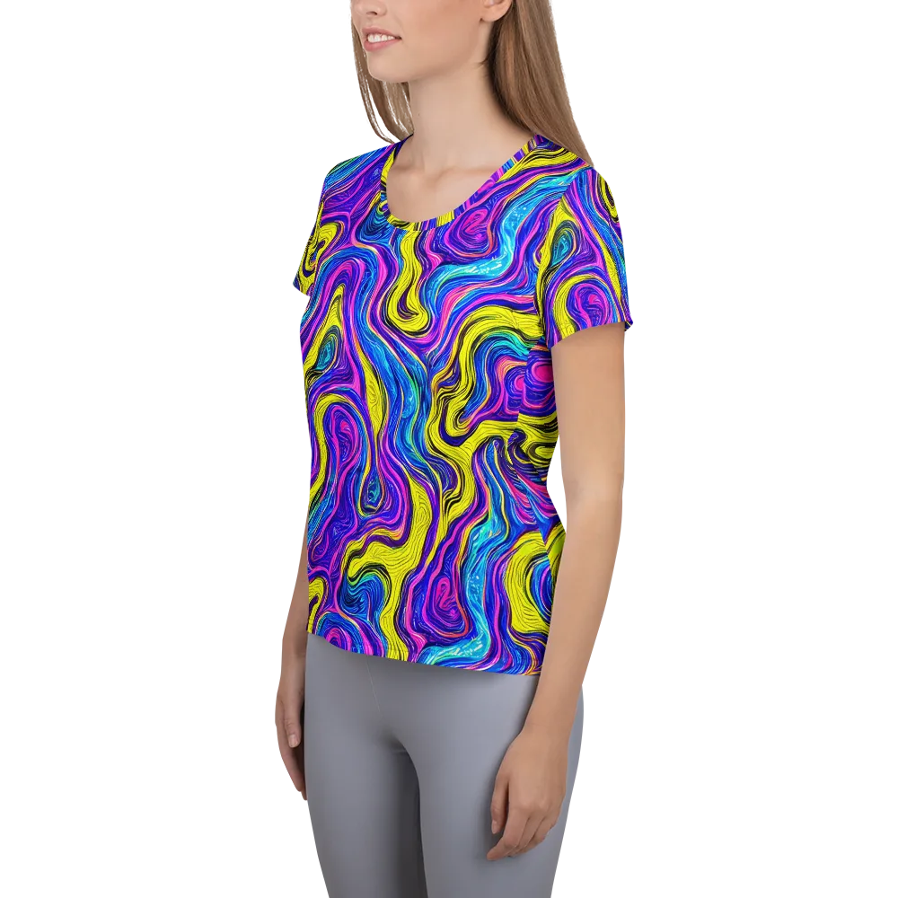 Vivid Whirl on Women's Athletic T-Shirt — Left