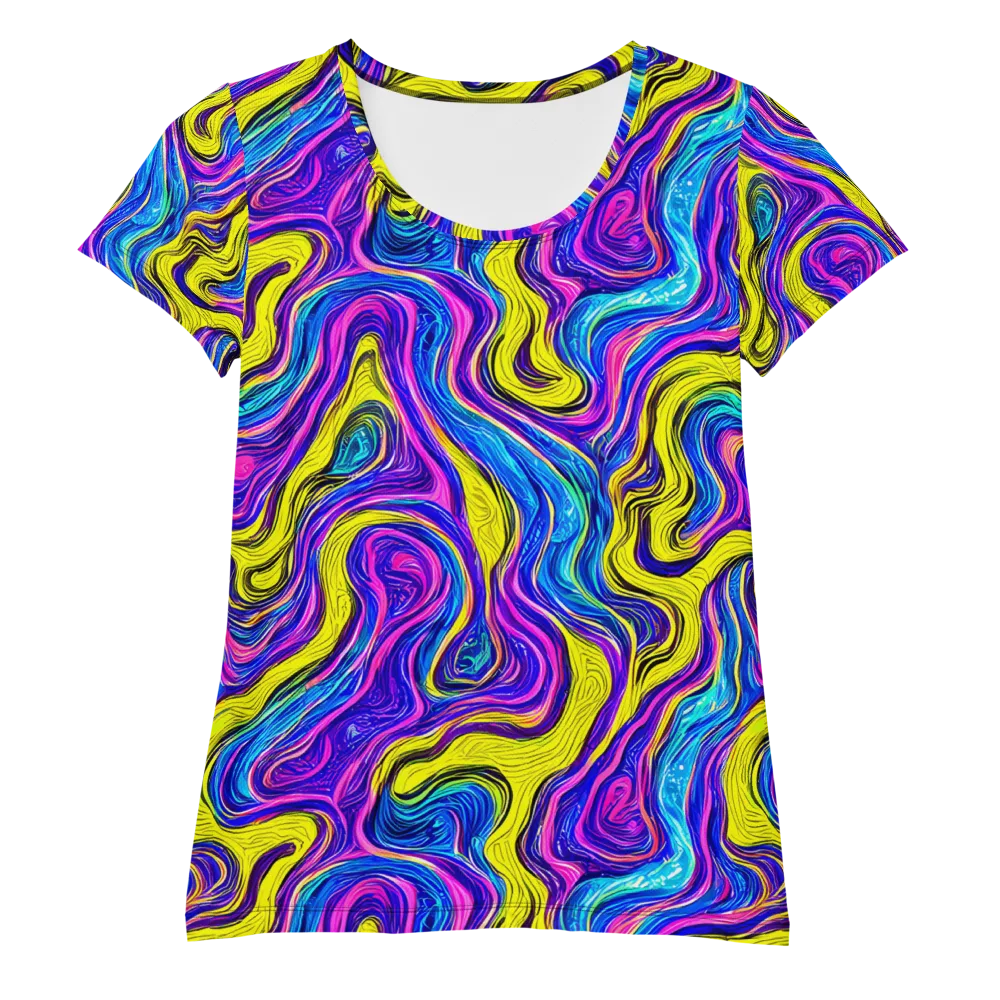 Vivid Whirl on Women's Athletic T-Shirt — Front