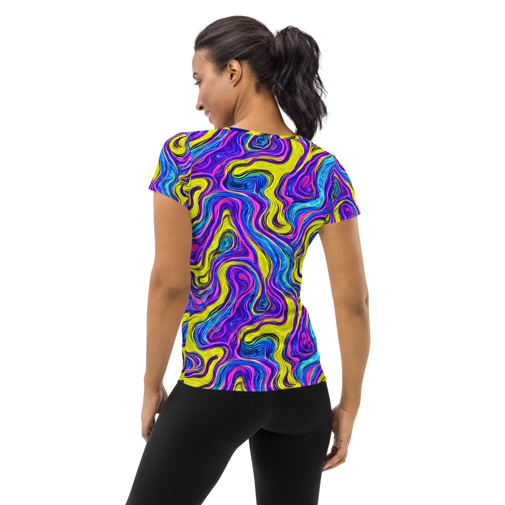 Vivid Whirl on Women's Athletic T-Shirt — Back