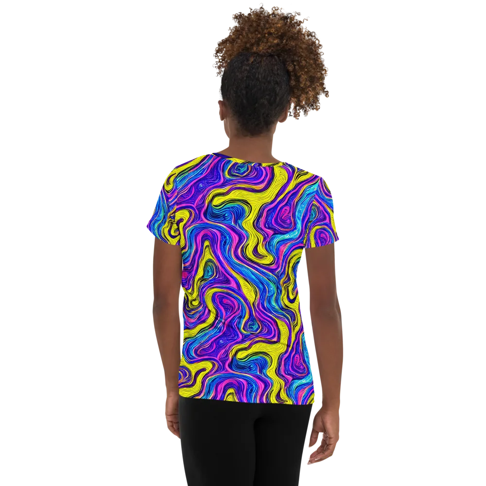 Vivid Whirl on Women's Athletic T-Shirt — Back