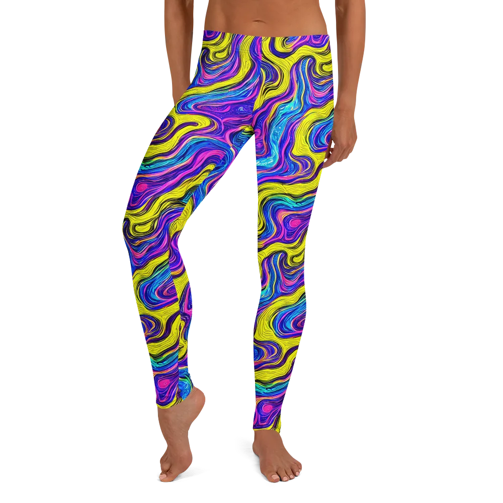 Vivid Whirl on Leggings — Front