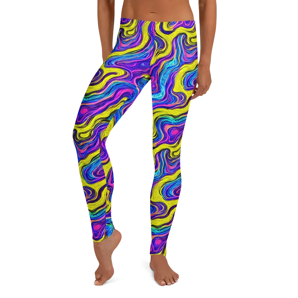 Vivid Whirl on Leggings — Front