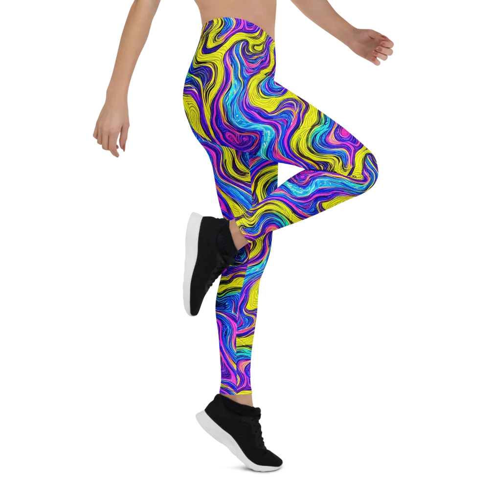 Vivid Whirl on Leggings — Right