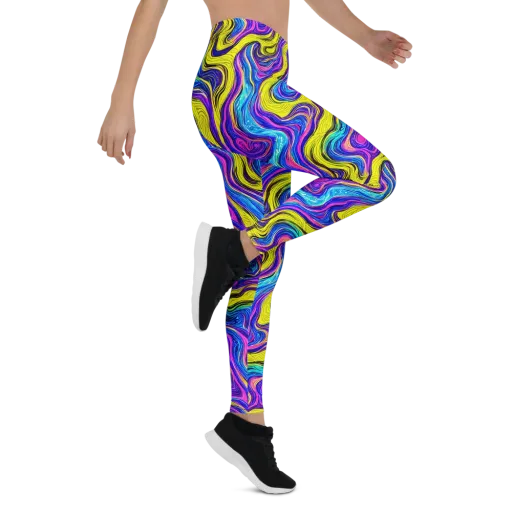 Vivid Whirl on a Leggings