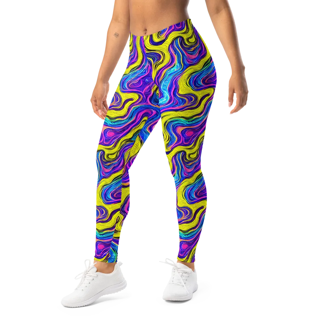 Vivid Whirl on Leggings — Left Front