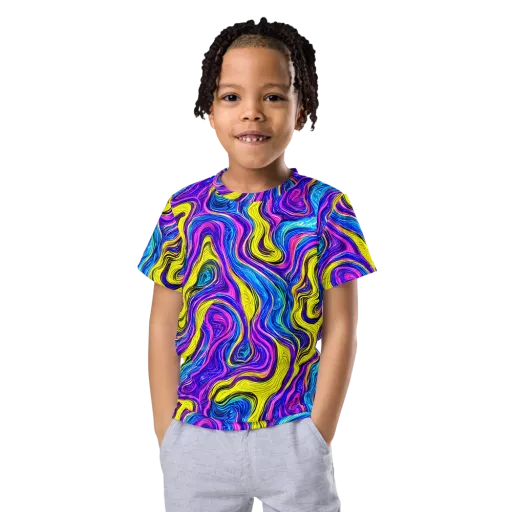 Vivid Whirl on a Kids Crew Neck T-Shirt