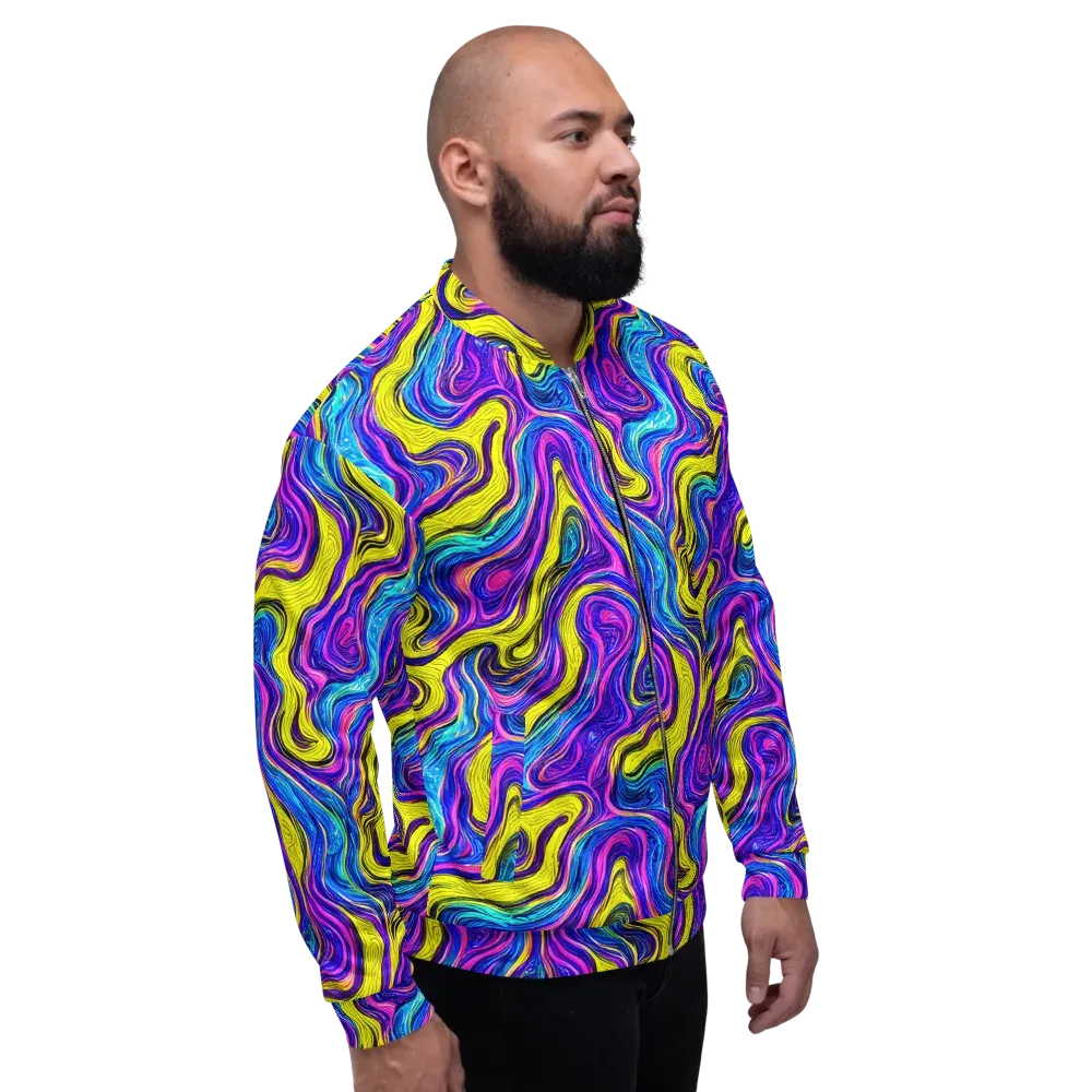 Vivid Whirl on Bomber Jacket — Right