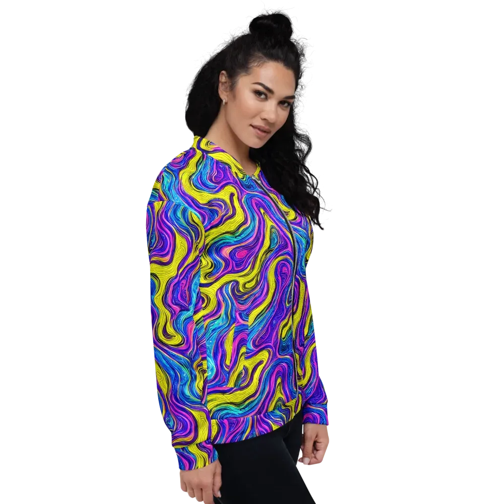 Vivid Whirl on Bomber Jacket — Right