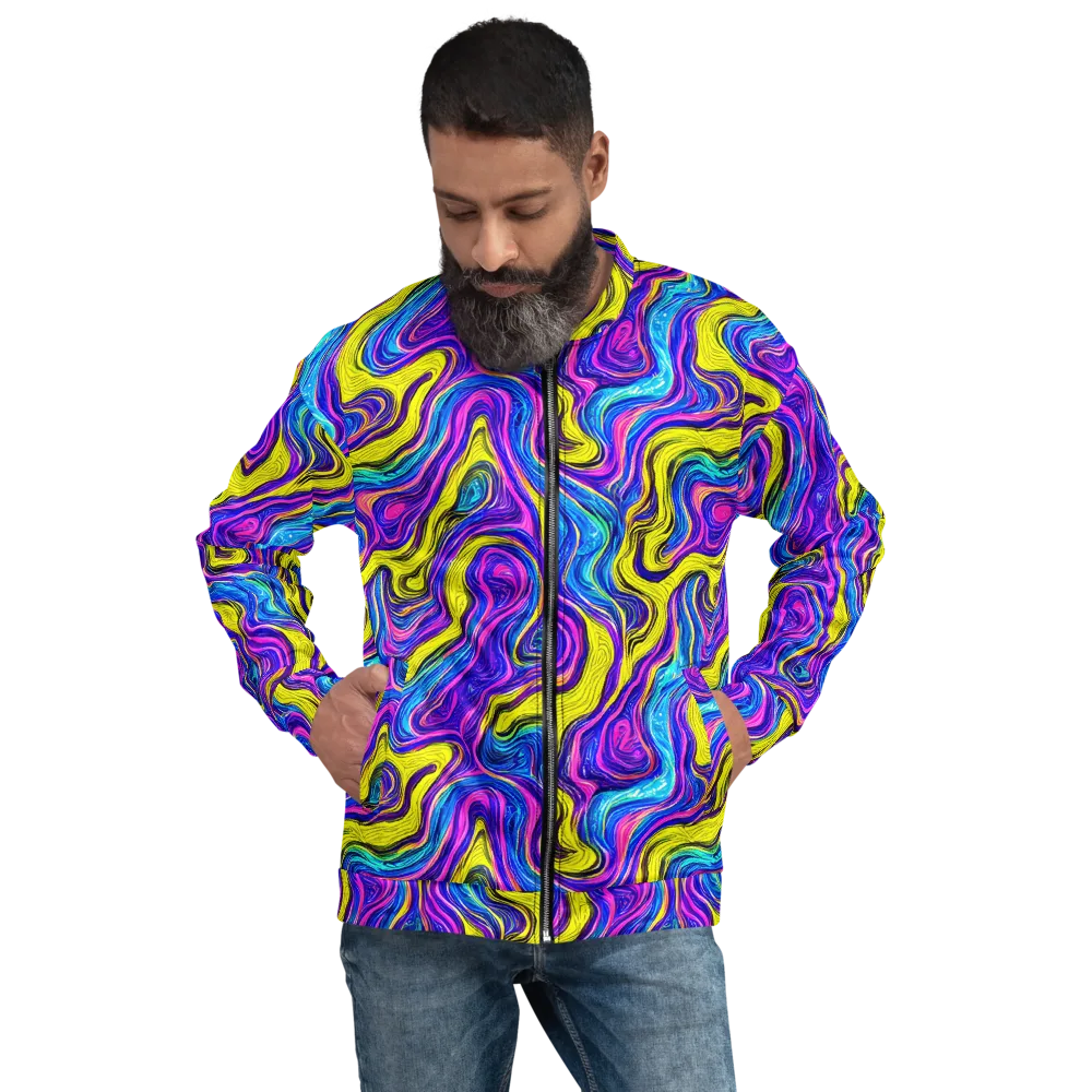Vivid Whirl on Bomber Jacket — Front