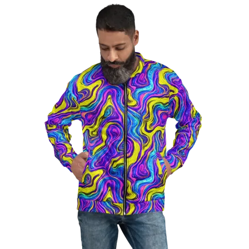 Vivid Whirl on a Bomber Jacket