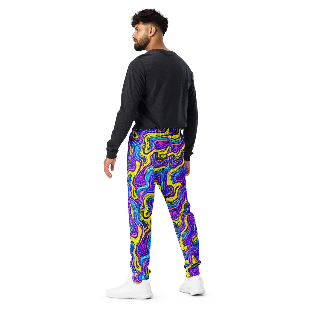 Vivid Whirl on Men's Joggers — Back
