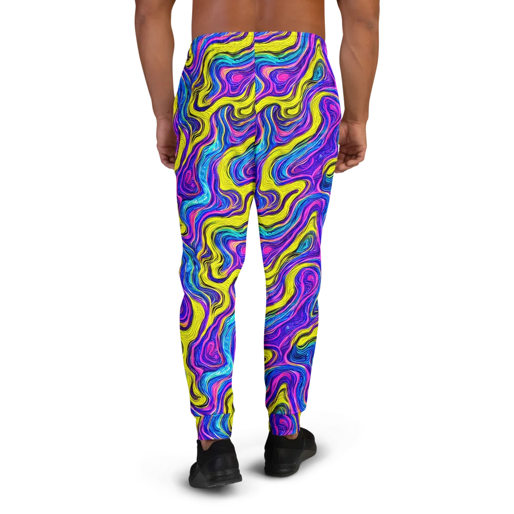 Vivid Whirl on Men's Joggers — Back