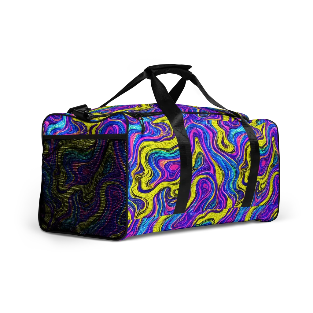 Vivid Whirl on Duffle Bag — Right Front